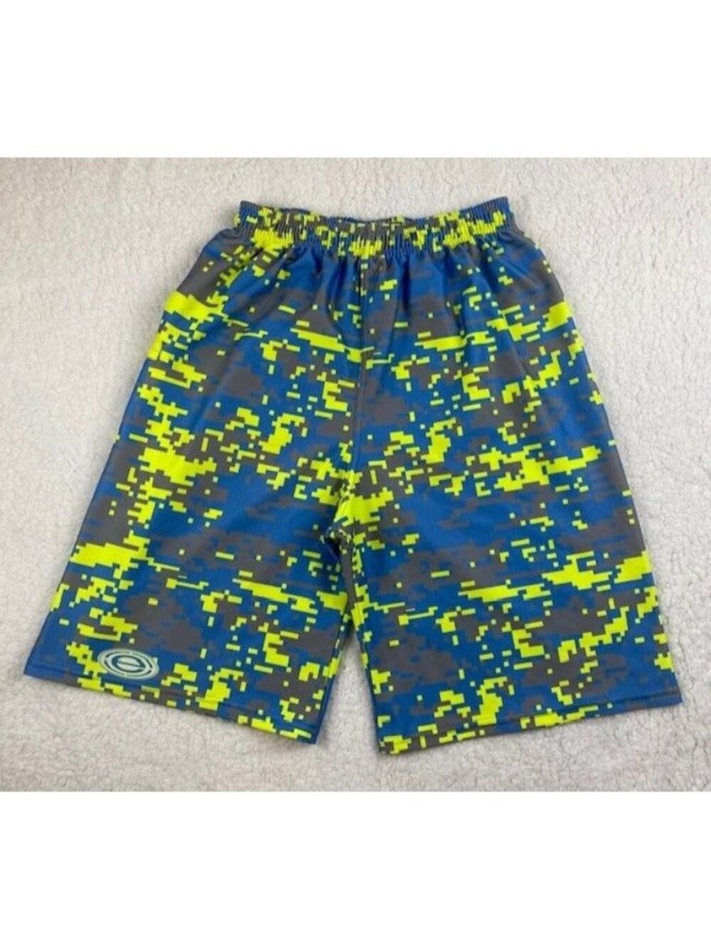Vintage Elite Digi Camo Shorts Mens Large MMA Relaxed Leg High-Waist Made In USA